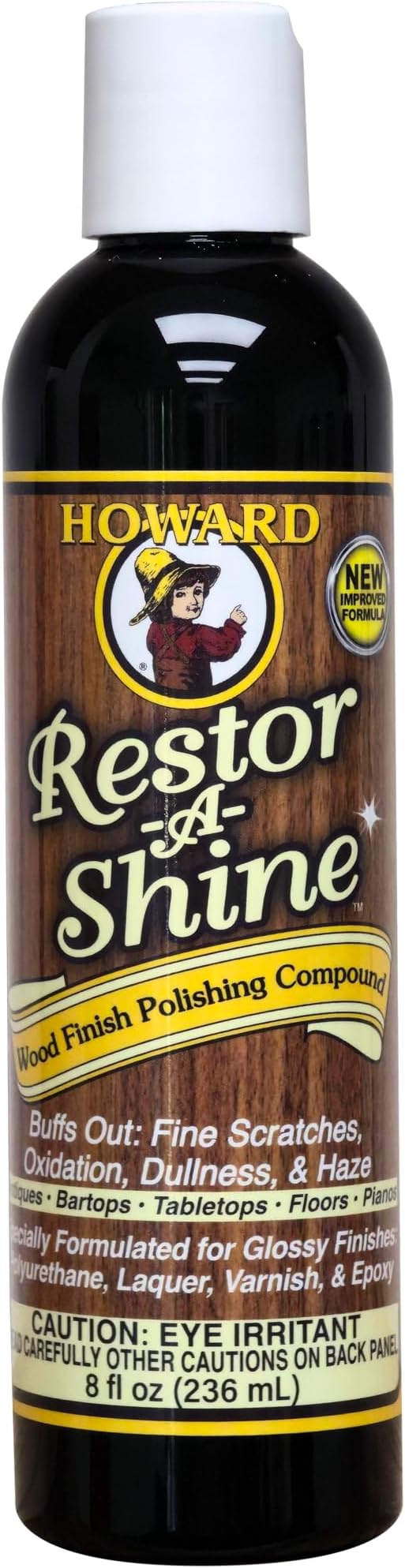 Howard Products Hardwood Floor Polish - Restor-A-Shine Wood Polisher for Furniture, Polishing Compound, Polish Compound, 8 oz