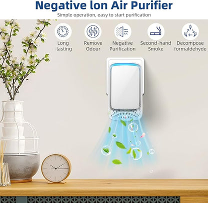 2026 Air Ionizers for Dust Mites,8Pack Plug In Air Purifier with for Home Negative Ion Generator,Quiet Mini Air Freshener for Bedroom,Office,Basement,Air Ionizer for Odor,Pets Smell,Dust,Smoke