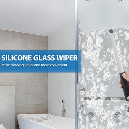 Rotating Glass Squeegee for Home Use Grey White, Multipurpose Nonslip Window and Mirror Cleaner, Bathroom and Car Water Wiper Cleaning Tool