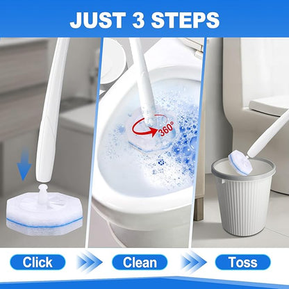 200 Count Disposable Toilet Brush,Toilet Cleaner Wand Refills Compatible with Most Toilet Brushes- No Falling Apart, Fresh Fragrance，4X Cleaning Power，Bathroom Cleaning.