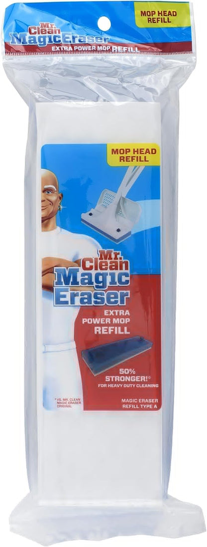 Mr. Clean Magic Eraser Extra Power Floor Mop Refill Head, White/Blue