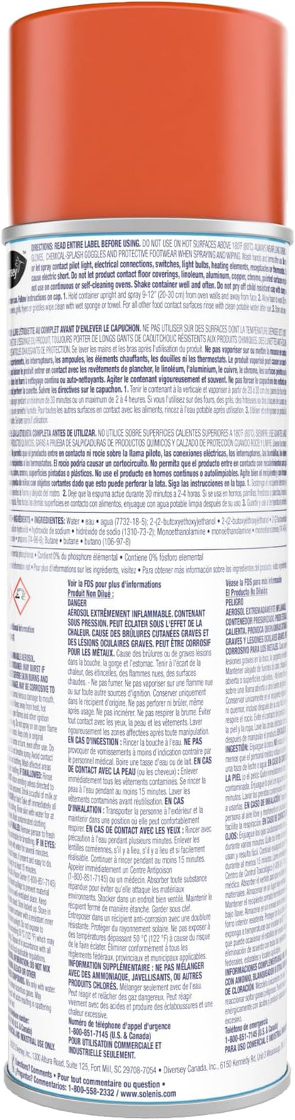 Diversey Break-Up Professional Oven & Grill Cleaner, Heavy Duty Grease Remover for Grill Grates, Ovens, Flat Tops & Vent Hoods, 19 oz Aerosol Spray, Pack of 6
