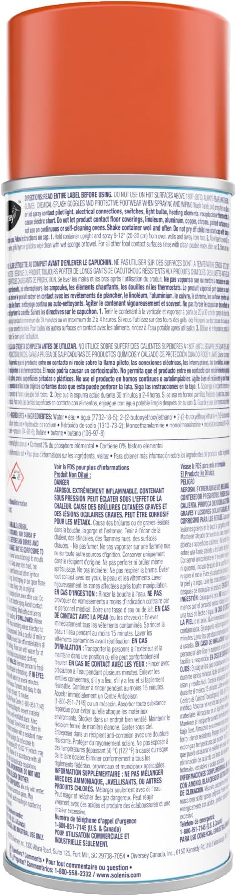 Diversey Break-Up Professional Oven & Grill Cleaner, Heavy Duty Grease Remover for Grill Grates, Ovens, Flat Tops & Vent Hoods, 19 oz Aerosol Spray