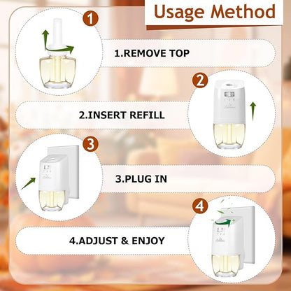 Plug In Air Freshener Refills for Home, Baby Powder Scent for Bathroom & Office, 6 Count Plug Refill, Compatible with Air Wick & Glade, Not Include Glade Plus
