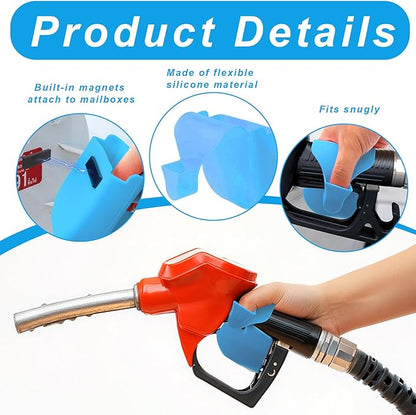 2 Pcs Gas Pump Glove,Gas Gloves For Gasoline,Safe Silicone,Pump Pal For Gas,Fuel Gloves,Protect Hands From Filthy,Reusable Glove Magnetic Durable And Universal（Black&blue）