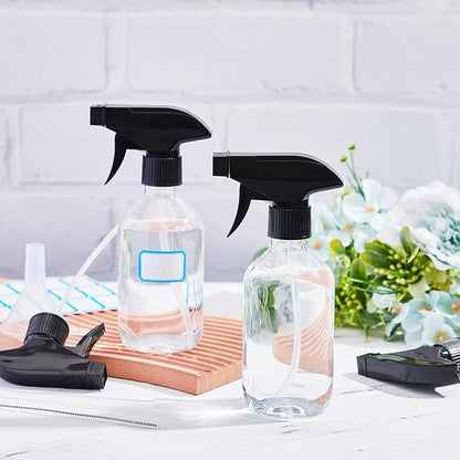 9 Pack 10oz/300ml Plastic Spray Bottle Bulk for Plant Small Spray Bottle Fine Mist Water Sprayer Upgraded Adjustable Nozzle Refillable Empty Containers for Cleaning, Hair, Cooking(Clear)