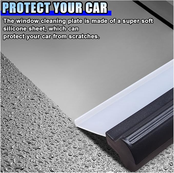 2PCS Automotive Squeegee, 10 Inch T-Bar Water Blade Squeegee for Drying, Flexible Silicone Car Water Wiper, Car Water Squeegee Fits Windshield, Glass, Mirror, Bathroom, Window (10inch)