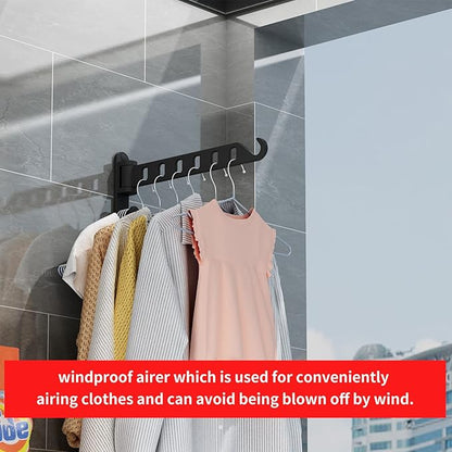 JOOM Laundry Drying Rack Wall Mounted Clothes Drying Rack Clothes Hanger Grey 2 Pack