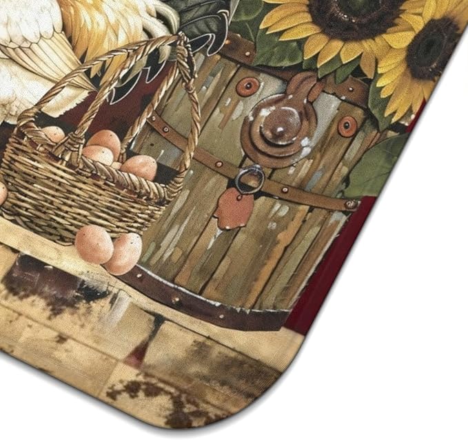 Dish Drying Mat Drainer Pads - Extra Large Microfiber Drying Mats for Dishes Kitchen Counter Super Absorbent Pads for Draining Racks (Chicken,18"x24" )