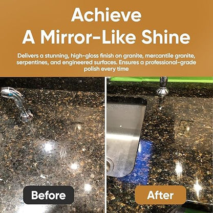 MB-20 Granite Polishing Cream with Microfiber Cloth - Spot Polish Etches and Dullness to Mercantile Granite, Serpentine, Engineered Stone, Quartzite or Other Ophicalcites - 8.5 Oz Kit