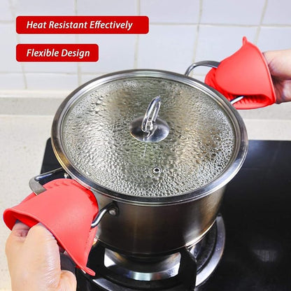 3 Pairs Mini Oven Mitts Gloves Silicone Heat Resistant Cooking Pinch Mitts Potholder for Kitchen Cooking & Baking (Red, Blue and Green)