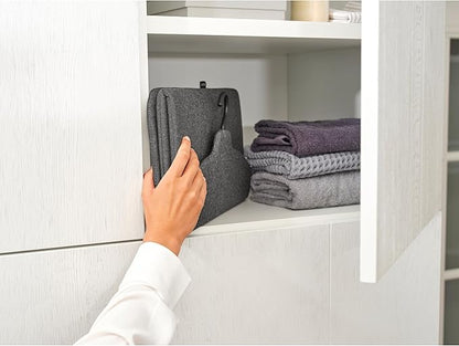 Brabantia - Foldable Steam Board - for High Pressure Clothes Steaming - Solid Heat Resistant Surface - Versatile Hanging Hook - Easier Steaming with Handheld Steamers - 36 x 16 inches - Pepper Black