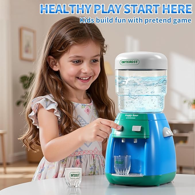 Toy Kitchen Accessories, Kitchen Appliances Play Cooking Set Toys for Kids Ages 1-3 3-5 with Blender, Mixers, Water Dispenser, Light Sound, Pretend Play Birthday Gifts for 3-8 Year Old Girl
