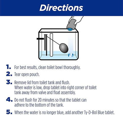 Ty-D-Bol Blue Tablets Value 5 Pack, Cleans and Deodorizer Toilets for a Fresh Smelling Bathroom