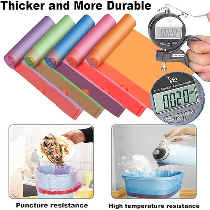 Small Trash Bags 4-6 Gallon,Extra Thick & Strong 4 Gallon Garbage Bags 5 Gallon Drawstring Trash Bags Unscented Waste Basket Liners for Kitchen,Bathroom,Office(80 Counts)