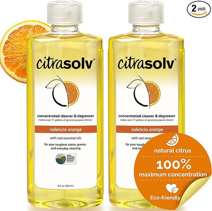 Citra Solv Concentrated Household Cleaner & Degreaser -Valencia Orange Scent 8 fl oz Safe, Effective, and Versatile Cleaning Solution, Natural Ingredients Non Toxic,Biodegradable, Made in USA (2)