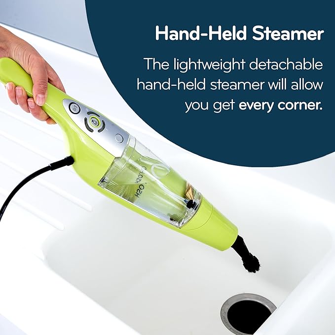 H2O HD Dual Blast Steam Mop & Handheld Steam Cleaner | 5-in-1 Floor Steamer | Forward-Blast Mop Head | 1500W Power & 450ml Tank | Hardwood, Tile & Laminate Cleaner