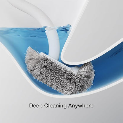 Toilet Cleaner Brush, Diveotree Toilet Brush and Holder for Dead Corner Cleaning, Wall Mounted Toilet Bowl Brush for Bathroom Decor, Toilet Scrubber Brush for Home/Hotel (White, Square-1pack)