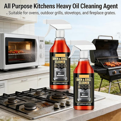 MYSQIHO Kitchen Heavy Oil Cleaner Spray, 100Ml All Purpose Kitchens Heavy Oil Cleaning Agent, Clean Spray Cleaner for Ovens, Countertops, Stovetop (2pcs)