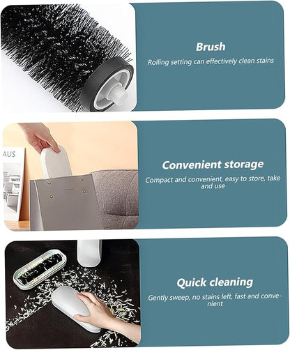 Crumb Sweeper Carpet Brush Carpet Sweeper 2PCS Handheld Rolling Ergonomic Pp Bristle Nutshell Crumb Brush Abs Cleaning Crumber for Table Bed Sofa Carpet