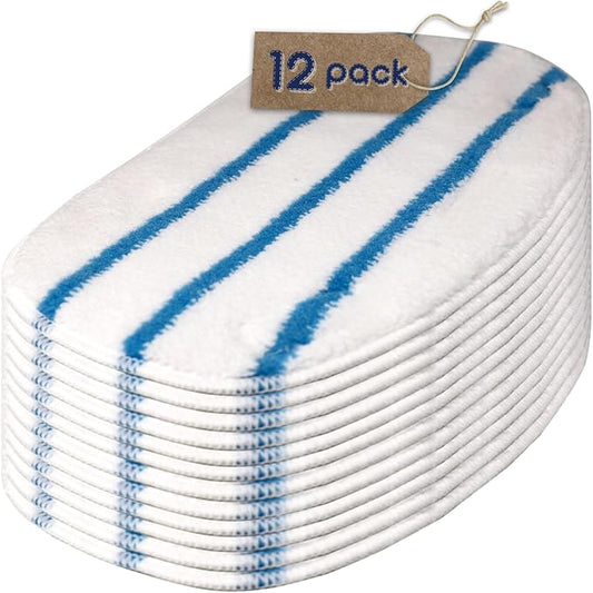 F Flammi 12 Pack Steam Mop Replacement Pad for PurSteam ThermaPro 10-in-1 Steam Mop, Washable Reusable Steamer Pads
