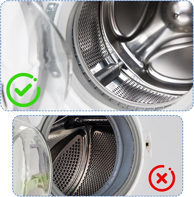 lasuroa 4pcs Washing Machine Cleaning Brush Kit, Efficient Front Load Washer Cleaner Tool or Accessories 1 Drum Cleaner Brush & 3 Gap Brushes for Laundry Machine Tight Spaces and Rubber Seal
