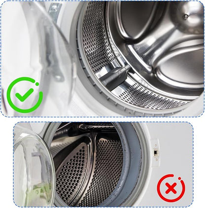 lasuroa 4pcs Washing Machine Cleaning Brush Kit, Efficient Front Load Washer Cleaner Tool or Accessories 1 Drum Cleaner Brush & 3 Gap Brushes for Laundry Machine Tight Spaces and Rubber Seal