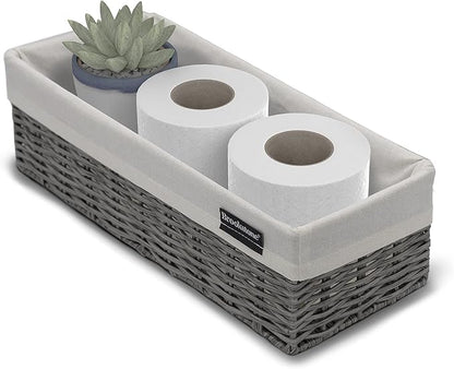 Brookstone Wicker Shelf Storage Basket Decorative Shelf Bin, bathroom organizers and storage, Boho Living Room Decor, Spring Storage 2026 - Single Basket