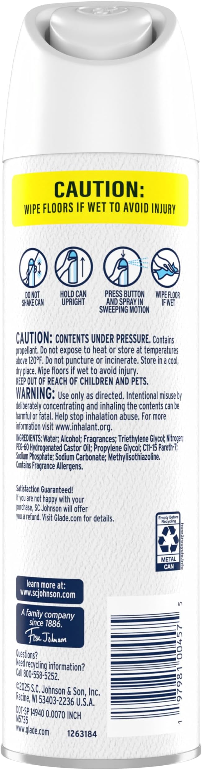Glade Air Freshener Room Spray, Sweet Summertime Scent, Odor Fighting to Deliver Long Lasting Freshness, 7.3 Oz, 6 Count