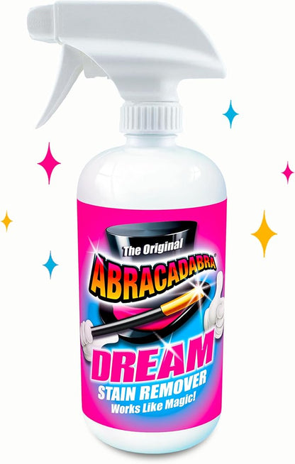 Abracadabra® Dream Stain Remover - 16oz Instant Stain Treatment for Fresh Spills & Set-In Stains, Kid & Pet Safe, Zero Bleach or Peroxide - For Clothing, Upholstery & Carpet - the perfect prewash