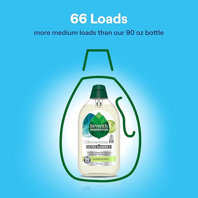 Seventh Generation, Laundry Detergent Ultra Power Plus Clean Scent, 23.1 Fl Oz