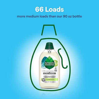 Seventh Generation, Laundry Detergent Ultra Power Plus Clean Scent, 23.1 Fl Oz