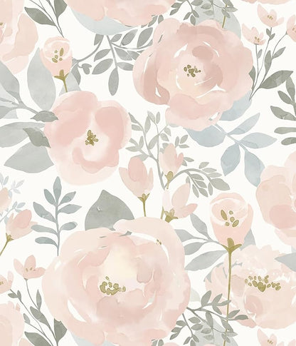 Orainege Peel and Stick Wallpaper Floral Wall Paper 17.3in x196.8in Floral Contact Paper Peony Self Adhesive Removable Wallpaper for Cabinets Walls Shelf Liner, Light Pink