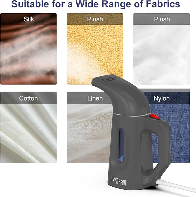 Steamer for Clothes Wrinkle Removes, Portable Handheld Garment Steamer, Clothes Steamer, Hat Steamer for Home and Travel with Automatic Shut-Off Safety Protection,180ML (Grey)