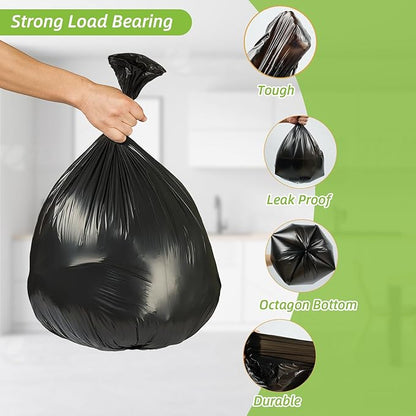 MakMeFre 8 Gallon Multipurpose Tear-Resistant Trash Bags,Heavy Duty,Tastless and Black Garbage Bags (100 Count,50x60cm)