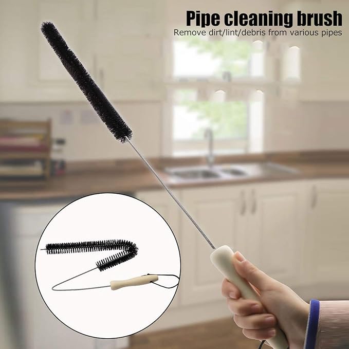 Pilipane Dryer Vent Cleaner Kit, Clothes Dryer Lint Brush, Dryer Lint Brush Vent Trap Cleaner Longer Flexible Refrigerator Coil Brush