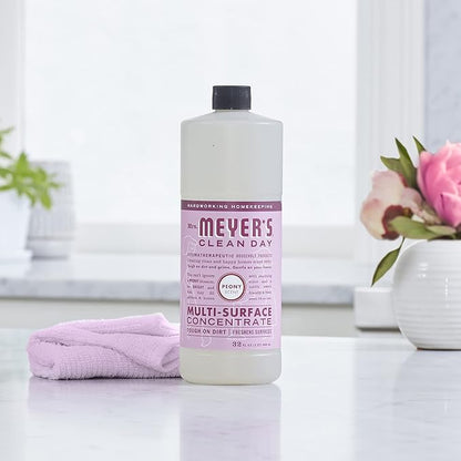 Mrs. MEYER'S CLEAN DAY Multi-Surface Cleaner Concentrate,Use to Clean Floors,Tile,Counters,Peony,32 fl. oz,(Pack of 4)