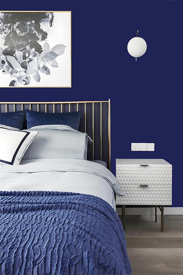 Safiyya Peel and Stick Wallpaper Navy Blue Contact Paper Wall Paper Self Adhesive Decorative Removable Wallpaper for Bedroom and Renter Friendly 118"x17.7"