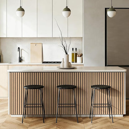 myforHD Wallpaper Peel and Stick Wood Grating Stripe Self-Adhesive Wallpaper Faux Wood Contact Paper Wood Slats Self Adhesive Wall Paper PVC Vinyl Film Removable Waterproof 17.3" x 236"