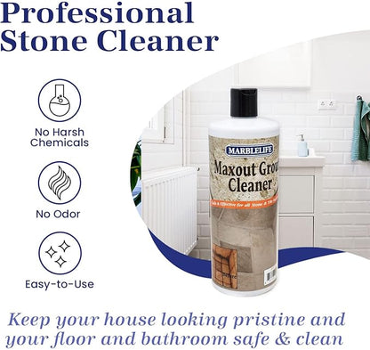 Marblelife Maxout Deep Grout Cleaner, Powerful Tile and Floor Cleaning Liquid, Ready to Use, 32oz