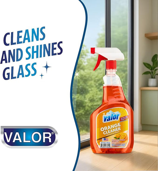 Valor All-Purpose Cleaner with Trigger Sprayer, 32 fl oz – Powerful Degreaser, Multi-Surface Use, Biodegradable Formula, Made in USA (32 Fl Oz (Pack of 1))