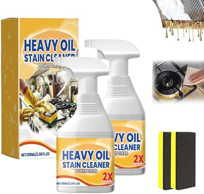 Kitchen Cabinet Cleaners and Polishers, 100ml All Purpose Kitchens Heavy Oil Cleaning Agent, Multipurpose Kitchen Cleaner Spray for Countertops, Stovetop, Ovens and Appliances (2)