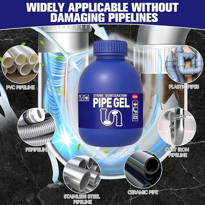 Pipe Bobo Drain Cleaner 10.6OZ, Professional-Grade Drain Clog Remover for Kitchen Sink, Powerful Unclogging, Unclog drains, clog remover, Shower, Tub, Compatible with All Pipe Materials