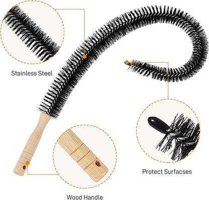 30 Inch Dryer Vent Cleaner Dryer, Long Flexible Dryer Vent Cleaner & Refrigerator Condenser Coil Brush Lint Brush Vent Cleaner Vent Trap Cleaner Lint Trap Cleaning Tool