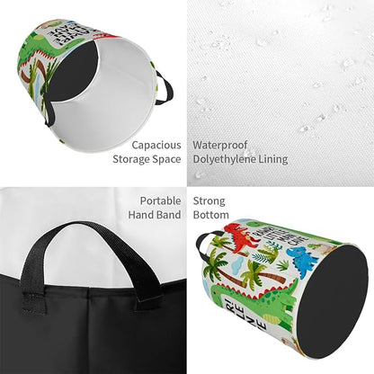 Kids Laundry Hamper Basket - Large Nursery Baby Hamper with Handle for Boys Girls Collapsible Clothes Baskets Organizer Toy Storage Bin Room Decor(Little Dinosaur)