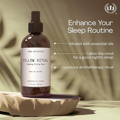 Muse Apothecary Pillow Ritual - Aromatic, Calming and Relaxing Pillow Mist, Linen and Fabric Spray - Infused with Natural Aromatherapy Essential Oils - 4 oz, Cara Orange + Fig + BlackBerry Vanilla