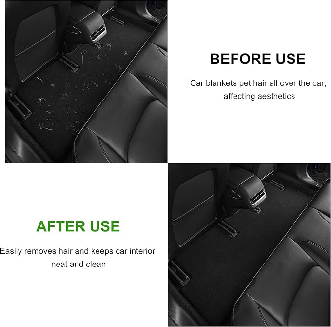 Car Carpet Lint & Hair Removal Brush, Electrostatic Bristles Mini Pet Hair Remover with Ergonomic Handle, Reusable Fur Remover Brush Car Interior Cleaning Tool for Truck SUV RV (Black)