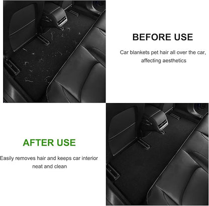 Car Carpet Lint & Hair Removal Brush, Electrostatic Bristles Mini Pet Hair Remover with Ergonomic Handle, Reusable Fur Remover Brush Car Interior Cleaning Tool for Truck SUV RV (Black)