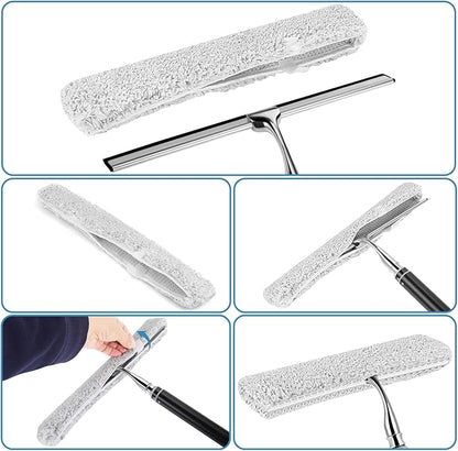 Squeegee Replacement Head for Window Cleaning, Suitable for Windows, Glass Doors, and Mirrors, Shower Scraper Cleaner (Replacement Head Only)