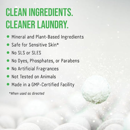 Rockin' Green Laundry Detergent, Plant based, All Natural Laundry Detergent Powder, Vegan and Biodegradable Odor Fighter, Safe for Sensitive Skin (Active Wear 120 Loads - Unscented)